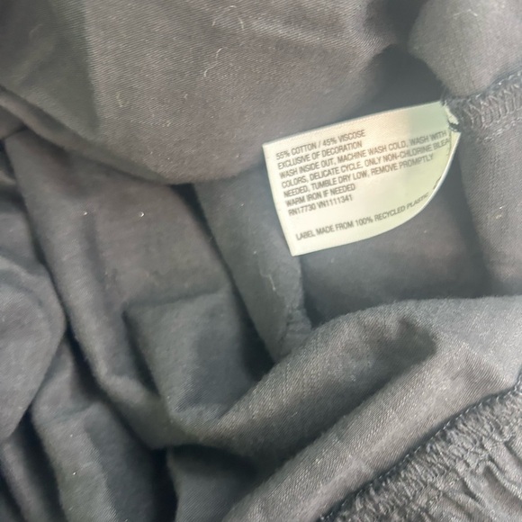 Knox Rose Womens SZ M Boho Black 3/4 Embroidered Puff Sleeve Ruffle Dress Summer - Picture 12 of 15